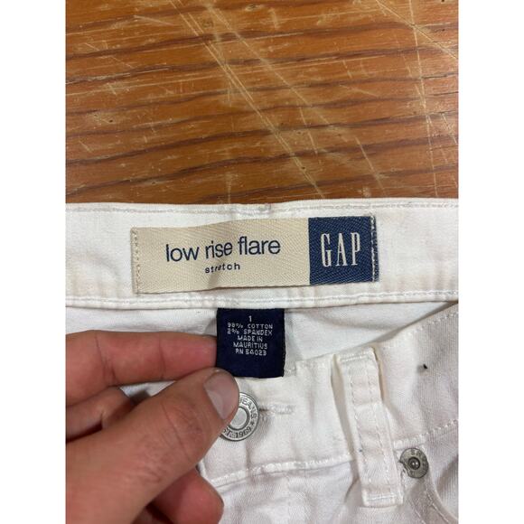 GAP Low Rise Flare Stretch Jeans White Women’s See Meas Y2K 2000s - Picture 3 of 6